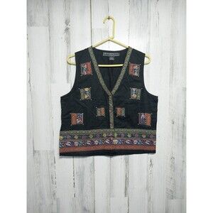 New Identity Women's Large Embellished Cottton Vest